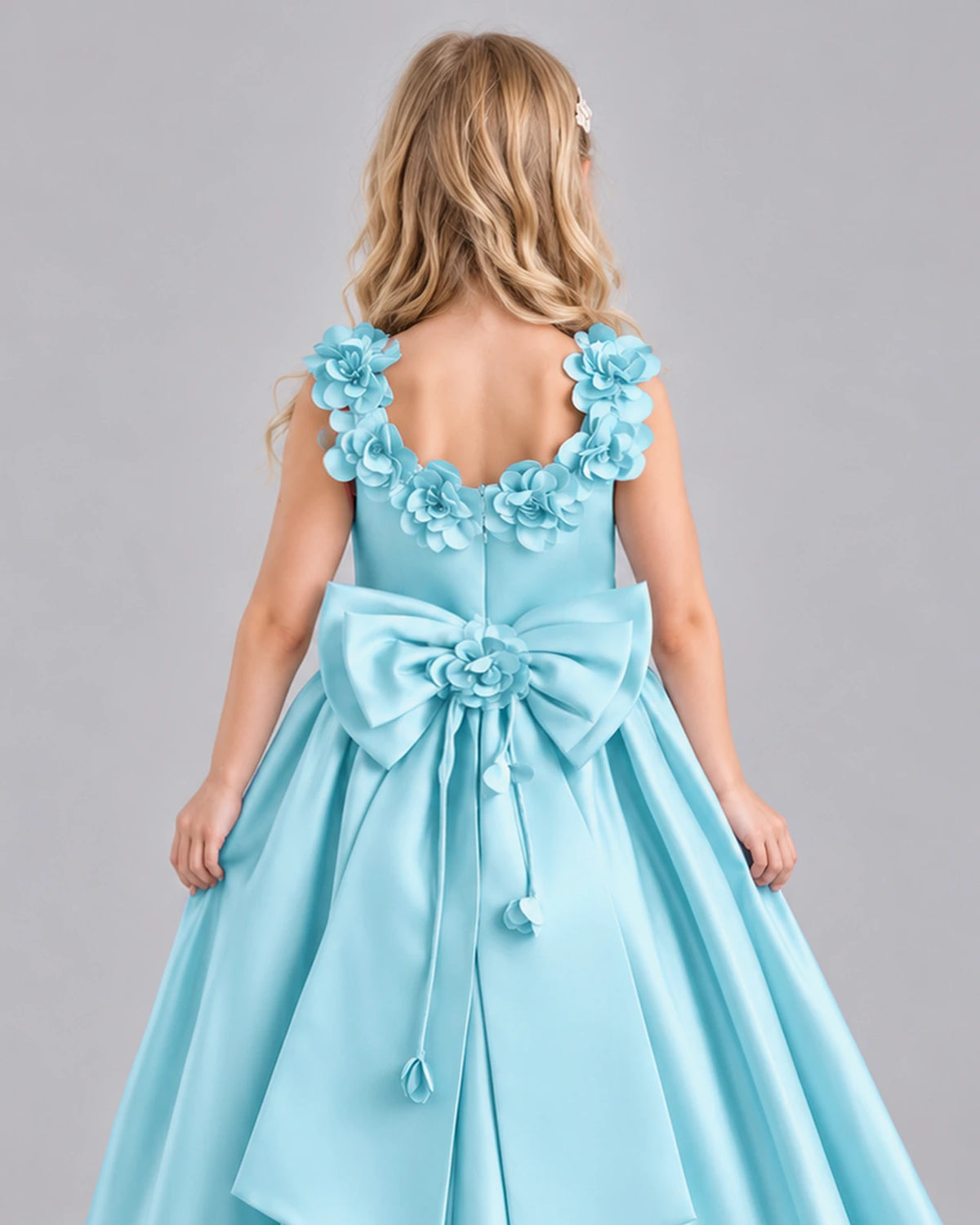 Sky Blue Ball Gown Junior Bridesmaid Dress Back_Detail [Shared]