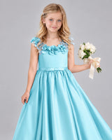 Sky Blue Ball Gown Junior Bridesmaid Dress Detail [Shared]