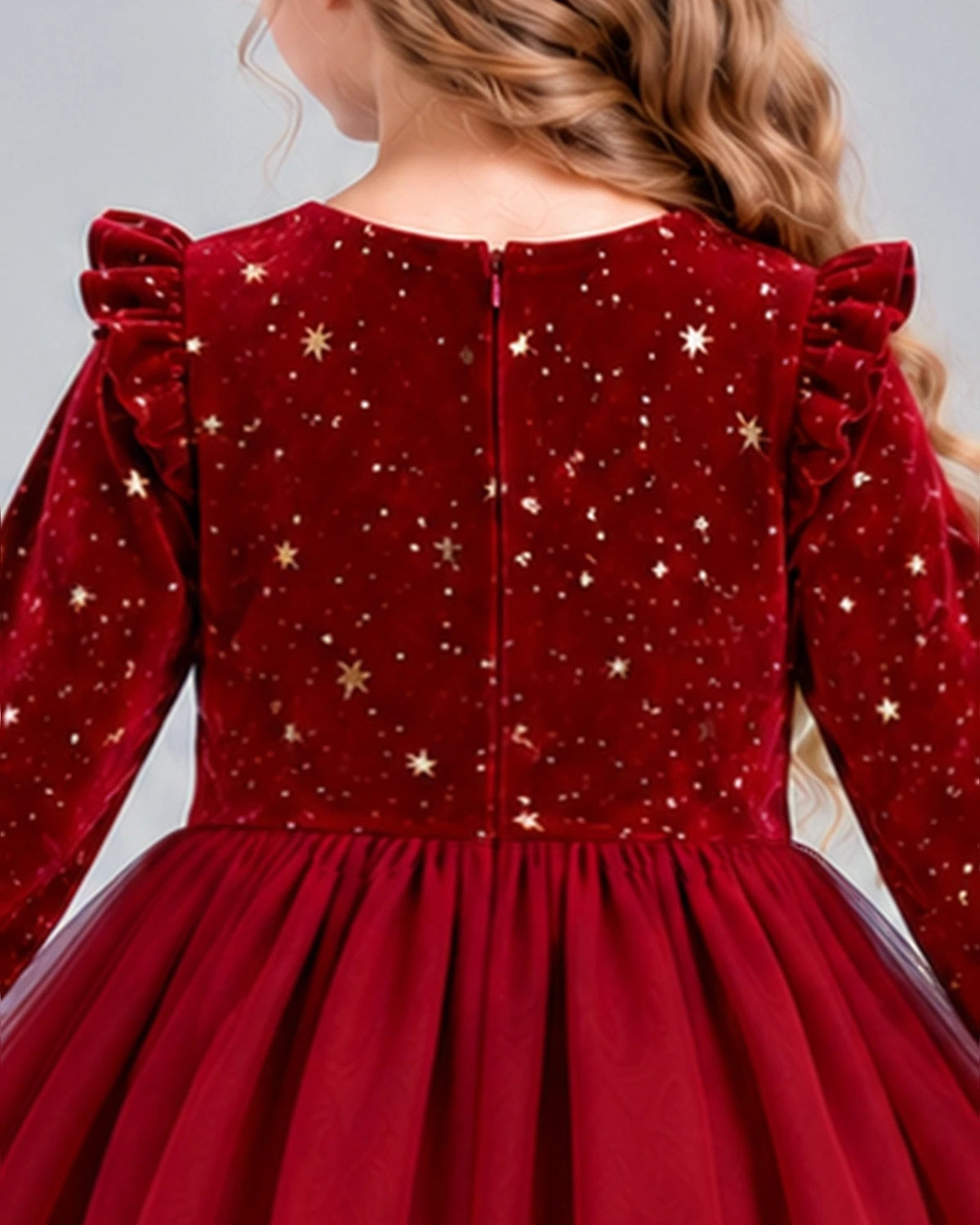 Burgundy Ball Gown Girls Formal Dress Back_Detail [Shared]