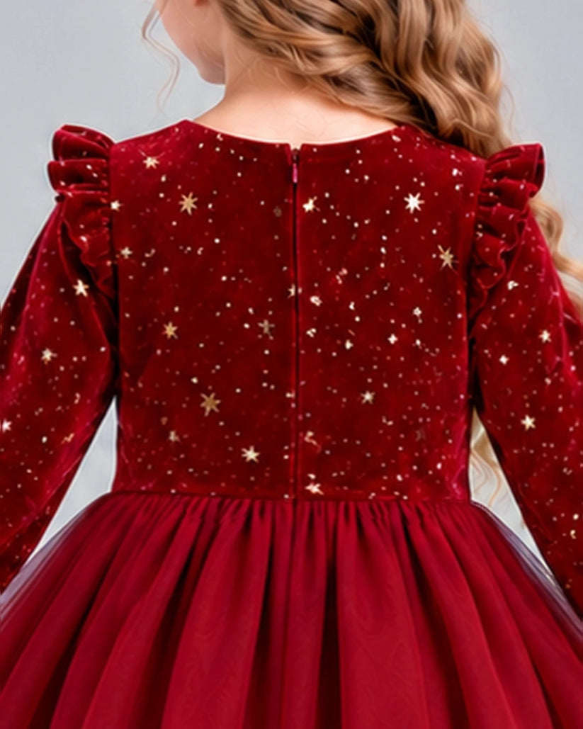 Burgundy Ball Gown Girls Formal Dress Back_Detail [Shared]
