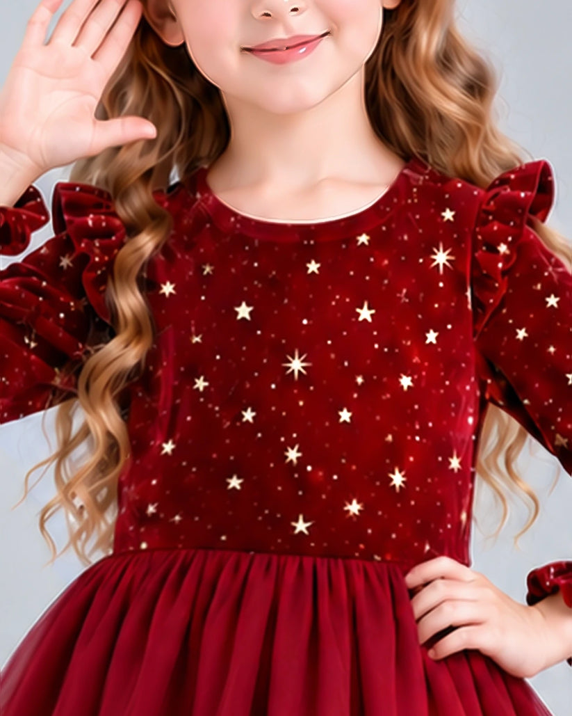 Burgundy Ball Gown Girls Formal Dress Detail [Shared]