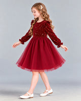 Burgundy Ball Gown Girls Formal Dress Side [Shared]