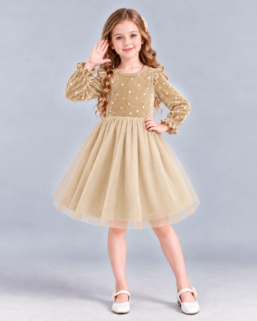 Champagne Ball Gown Girls Formal Dress Front