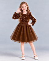Chocolate Ball Gown Girls Formal Dress Front