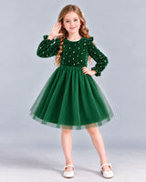 Emerald Green Ball Gown Girls Formal Dress Front