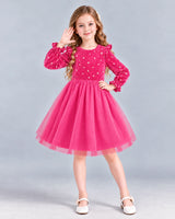 Hot Pink Ball Gown Girls Formal Dress Front