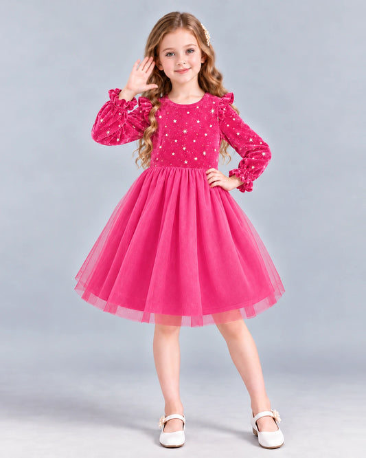 Hot Pink Ball Gown Girls Formal Dress Front