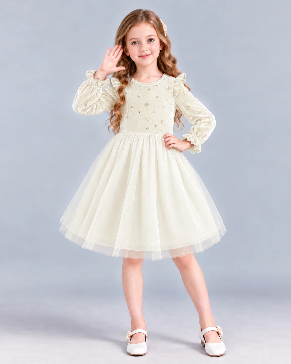 Ivory Ball Gown Girls Formal Dress Front