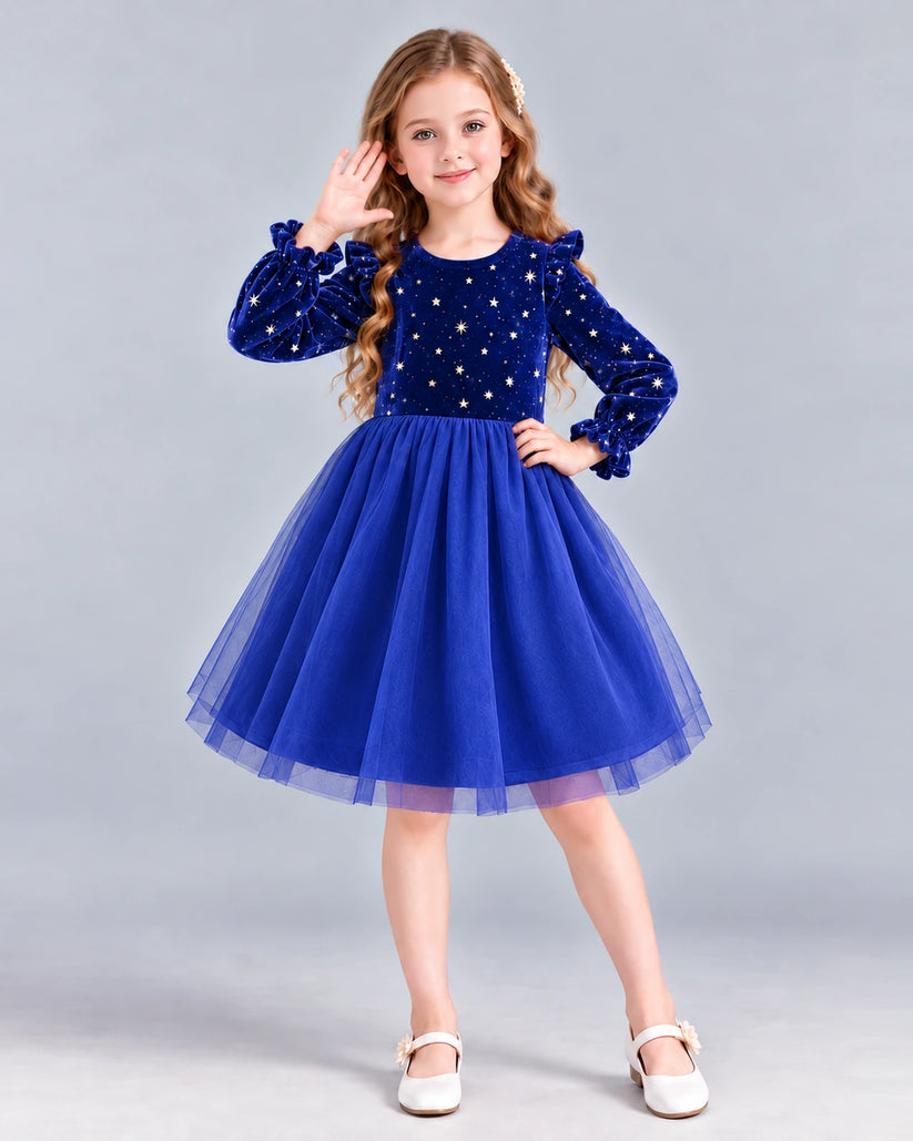 Royal Blue Ball Gown Girls Formal Dress Front