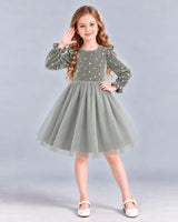 Silver Ball Gown Girls Formal Dress Front
