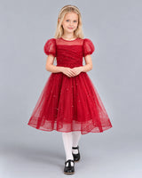 Burgundy Ball Gown Girls Formal Dress Front