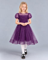 Grape Ball Gown Girls Formal Dress Front