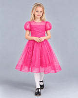 Hot Pink Ball Gown Girls Formal Dress Front