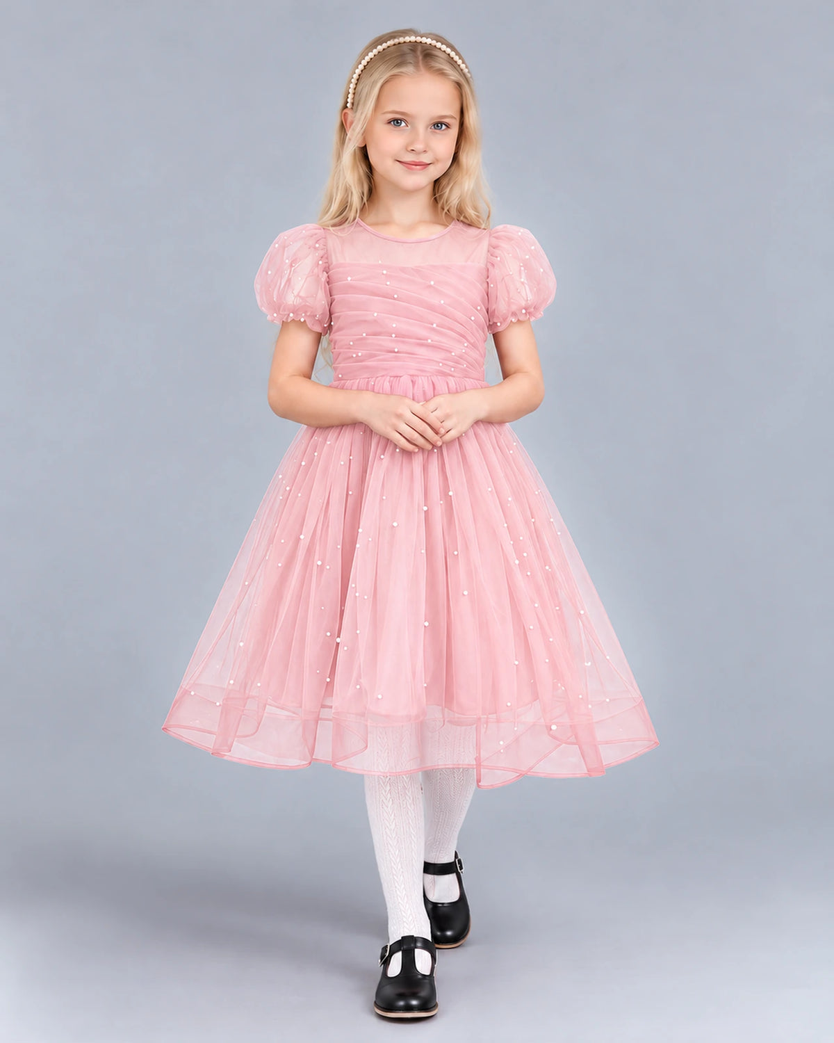 Pink Ball Gown Girls Formal Dress Front