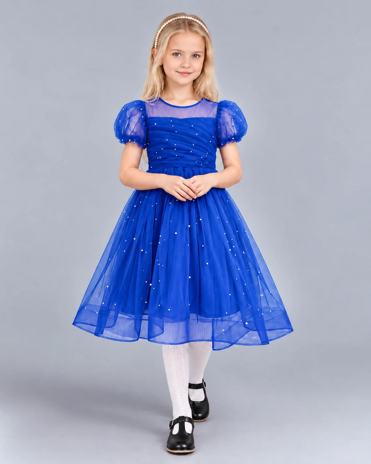 Royal Blue Ball Gown Girls Formal Dress Front