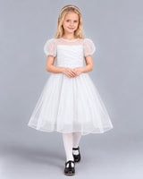 White Ball Gown Girls Formal Dress Front