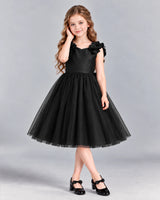 Black Ball Gown Girls Formal Dress Front