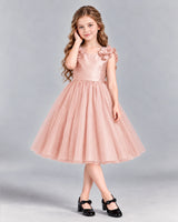 Blush Pink Ball Gown Girls Formal Dress Front