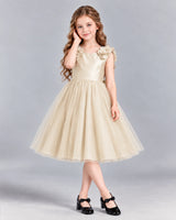 Champagne Ball Gown Girls Formal Dress Front