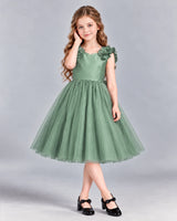 Eucalyptus Ball Gown Girls Formal Dress Front