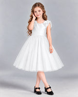 Ivory Ball Gown Girls Formal Dress Front