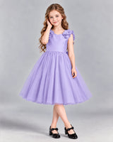 Lavender Ball Gown Girls Formal Dress Front