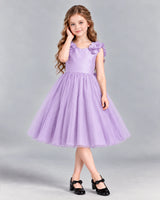 Lilac Ball Gown Girls Formal Dress Front