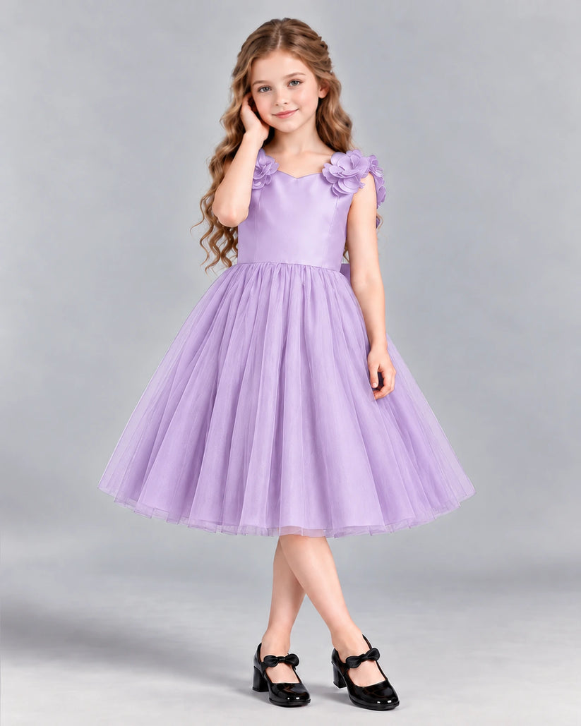 Lilac Ball Gown Girls Formal Dress Front