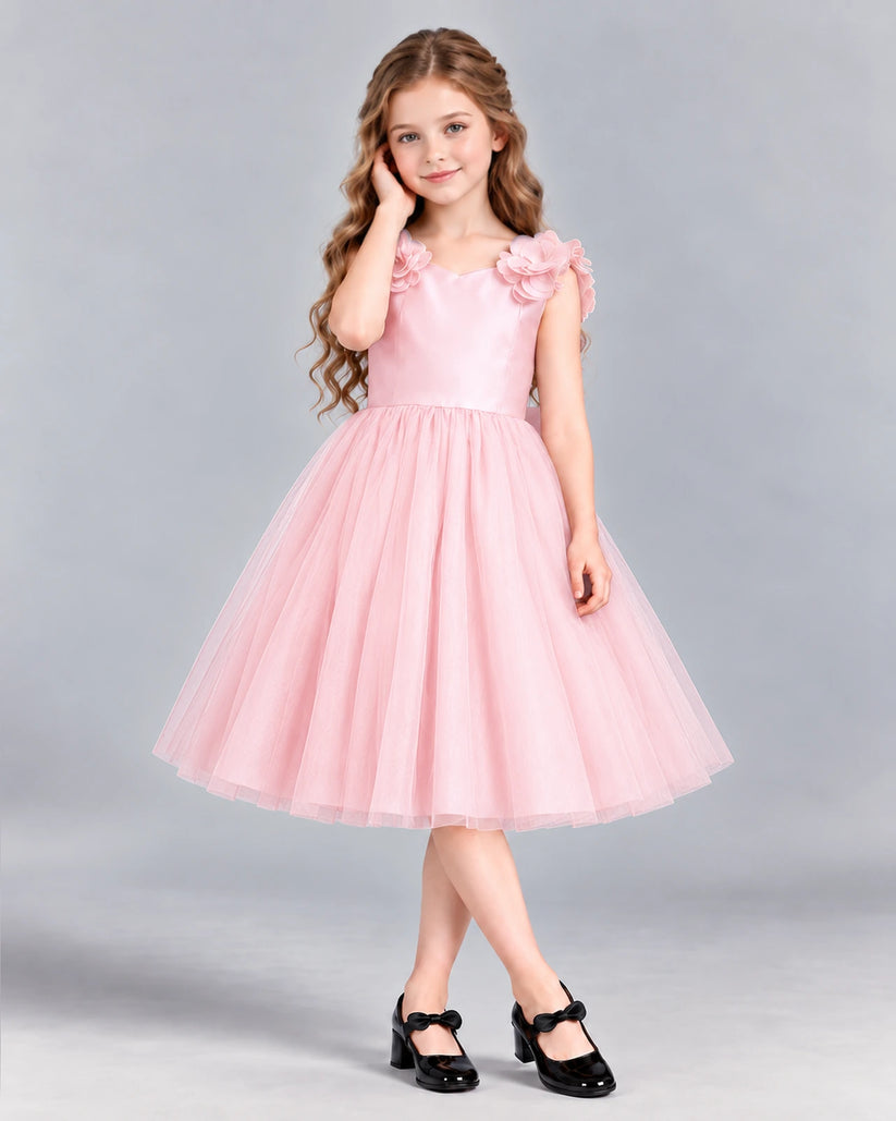 Pink Ball Gown Girls Formal Dress Front