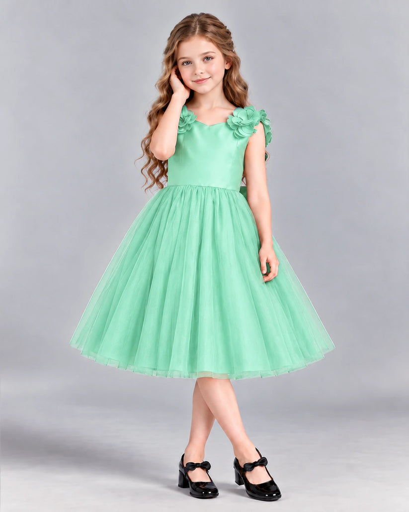 Turquoise Ball Gown Girls Formal Dress Front