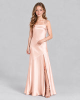 Blush Pink A-line Junior Bridesmaid Dress Front
