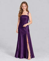 Grape A-line Junior Bridesmaid Dress Front