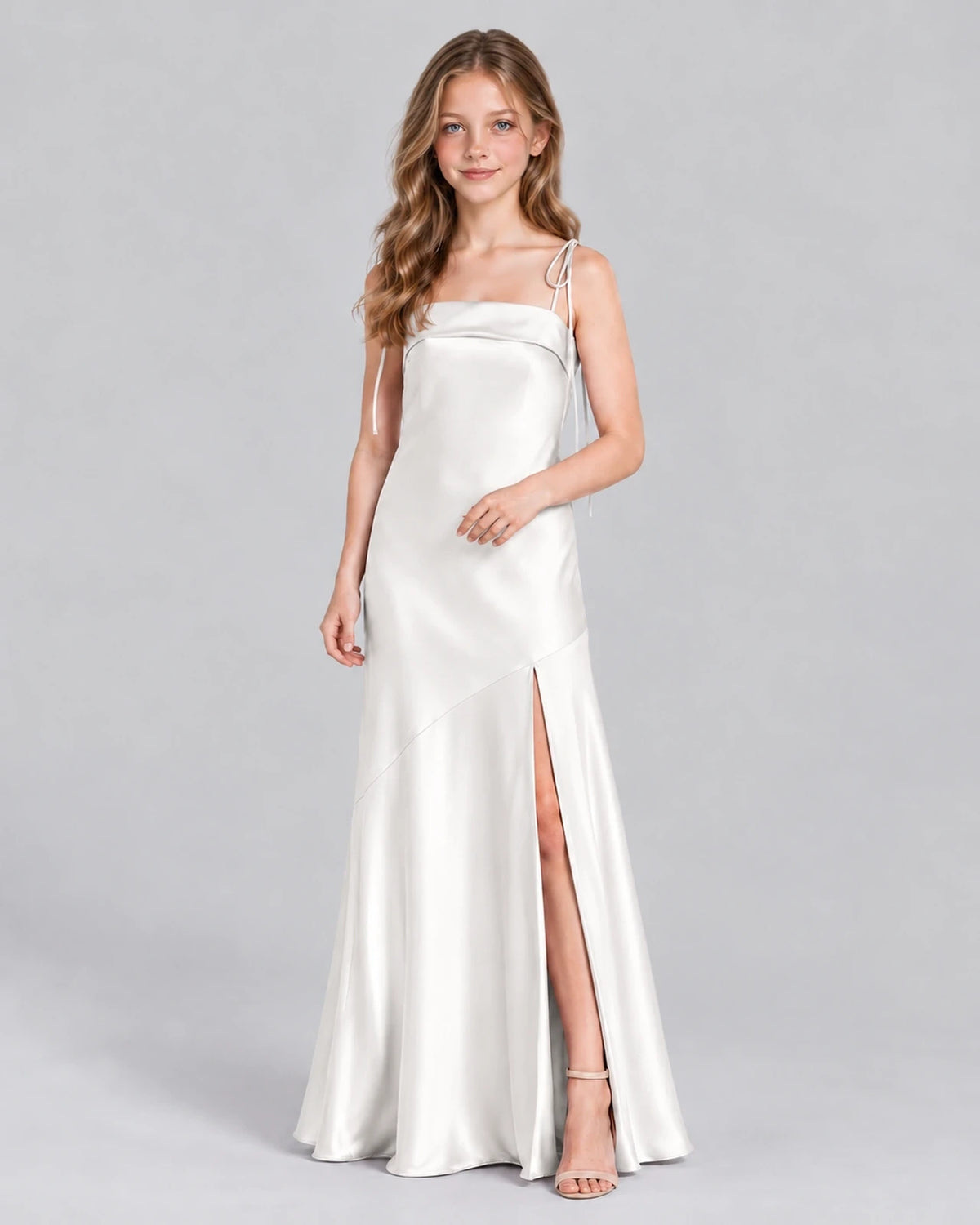 Ivory A-line Junior Bridesmaid Dress Front