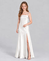 Ivory A-line Junior Bridesmaid Dress Front