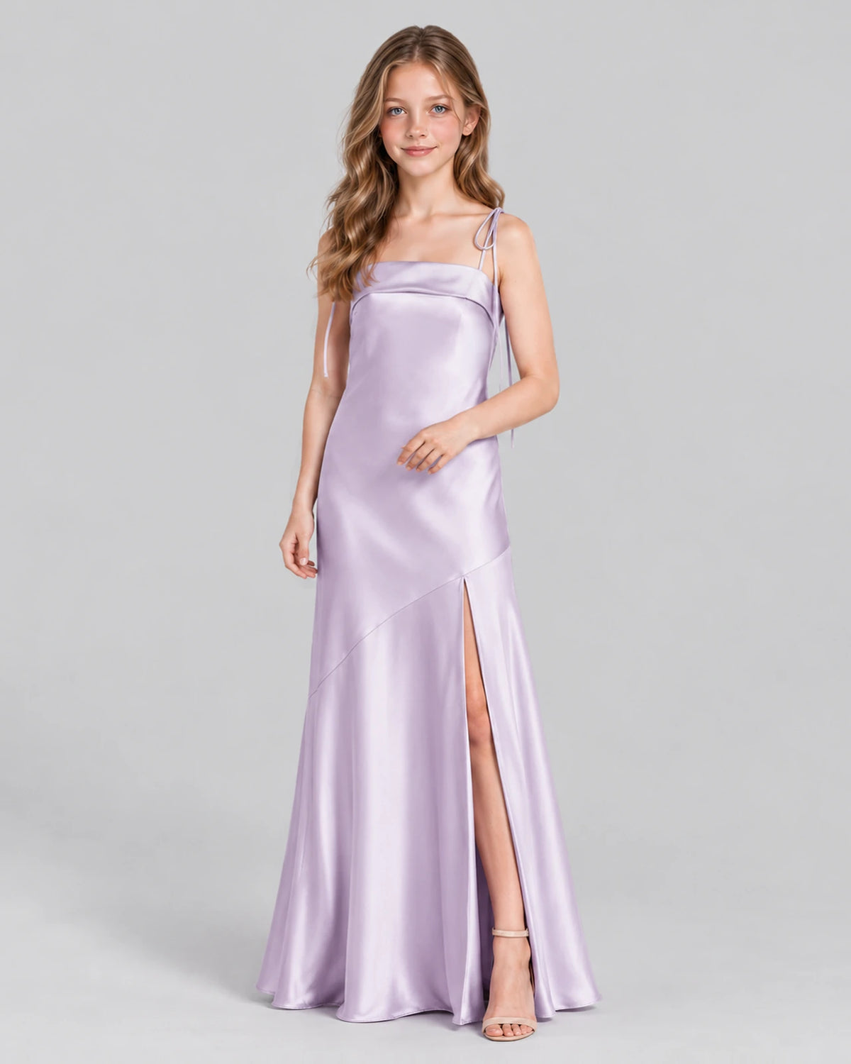 Lavender A-line Junior Bridesmaid Dress Front