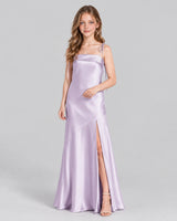 Lavender A-line Junior Bridesmaid Dress Front