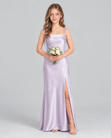 Lavender A-line Junior Bridesmaid Dress Pose [Shared]