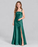 Peacock A-line Junior Bridesmaid Dress Front
