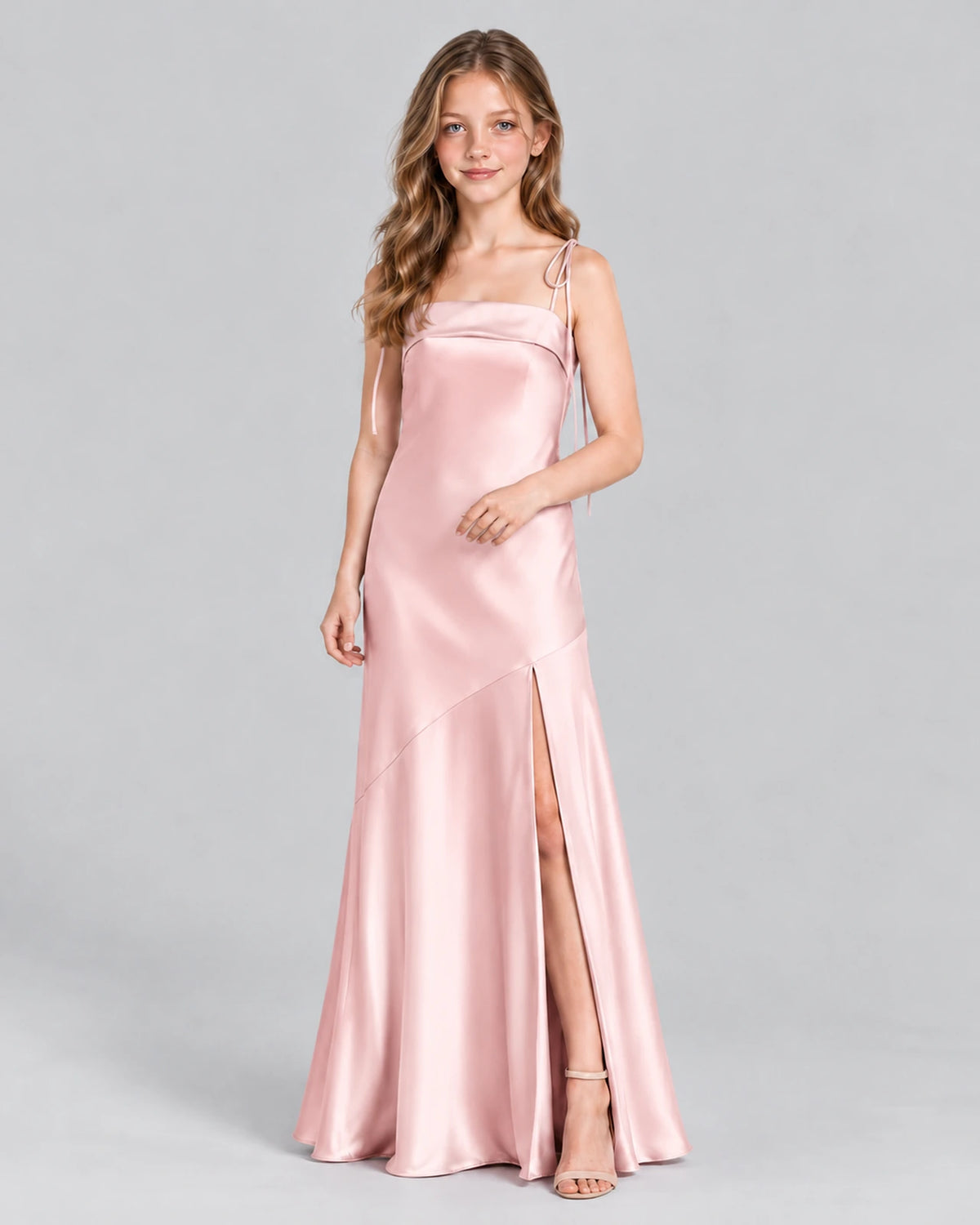 Pink A-line Junior Bridesmaid Dress Front