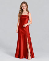 Red A-line Junior Bridesmaid Dress Front