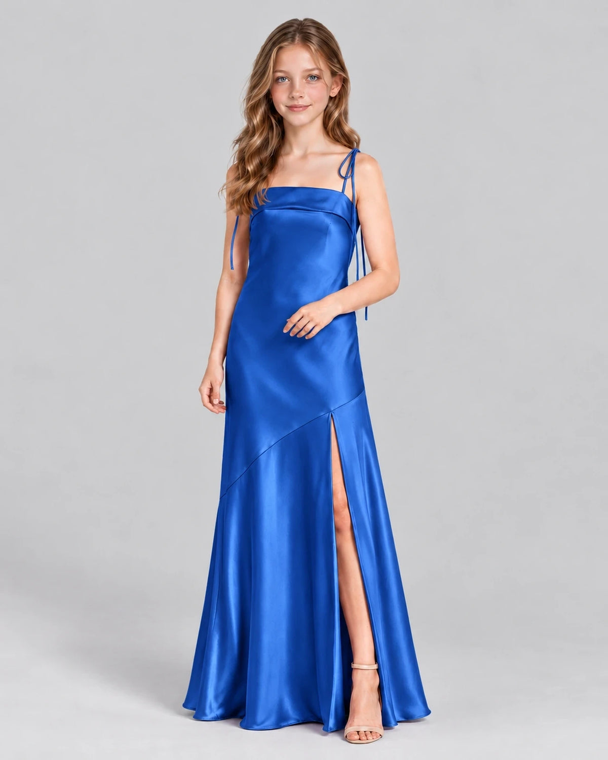 Royal Blue A-line Junior Bridesmaid Dress Front