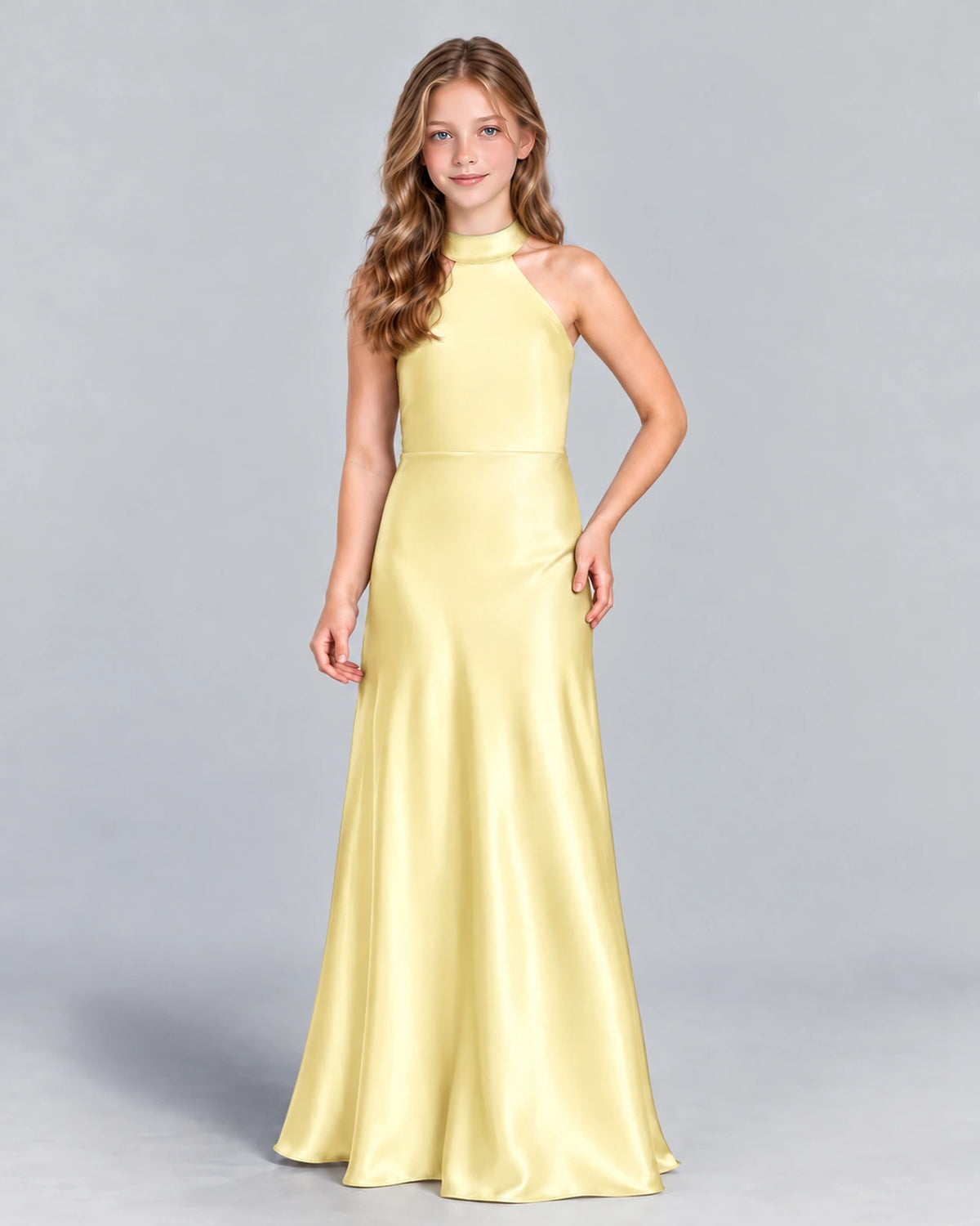Daffodil A-line Junior Bridesmaid Dress Pose [Shared]