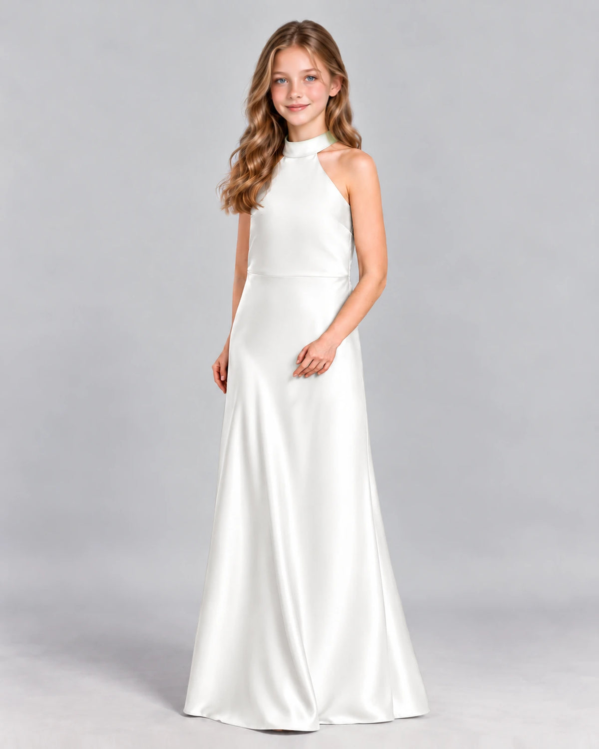 Ivory A-line Junior Bridesmaid Dress Front