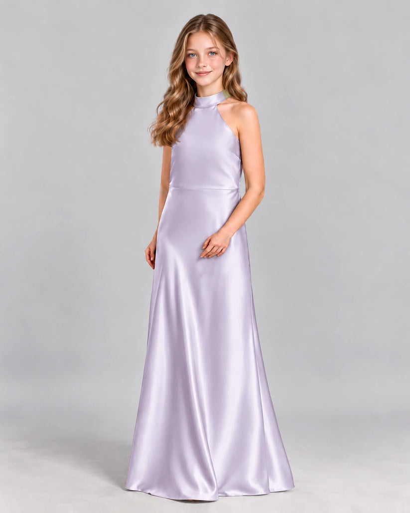 Lavender A-line Junior Bridesmaid Dress Front