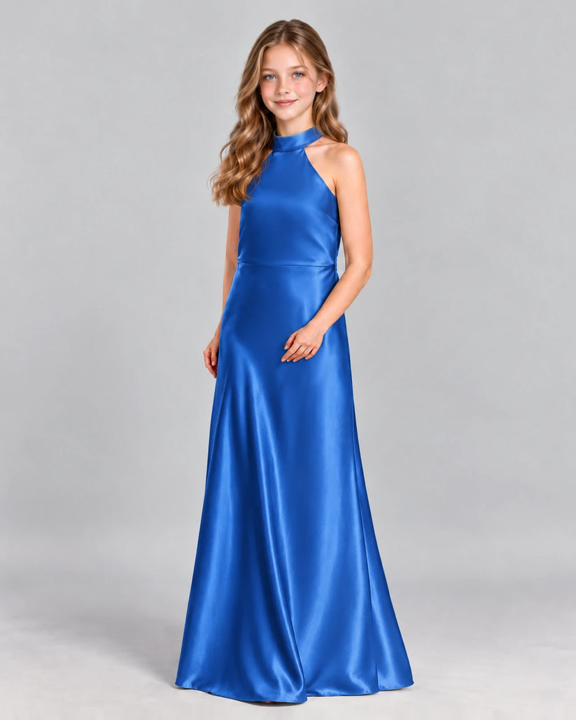 Royal Blue A-line Junior Bridesmaid Dress Front