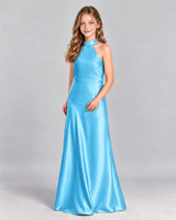 Sky Blue A-line Junior Bridesmaid Dress Front