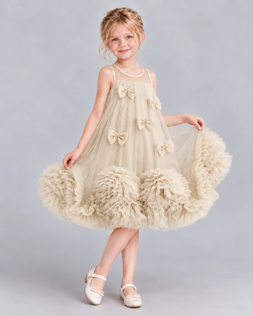 Champagne A-line Girls Formal Dress Pose [Shared]