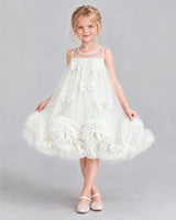 Ivory A-line Girls Formal Dress Front