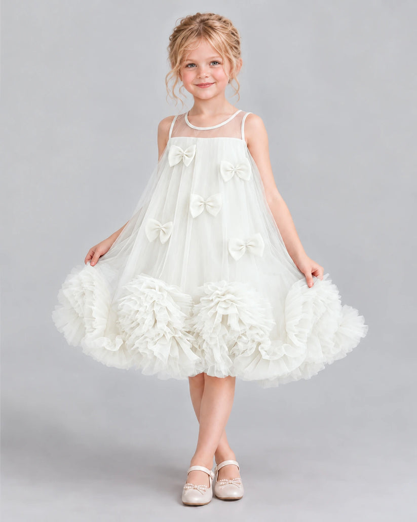 Ivory A-line Girls Formal Dress Front