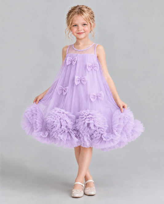 Lilac A-line Girls Formal Dress Front